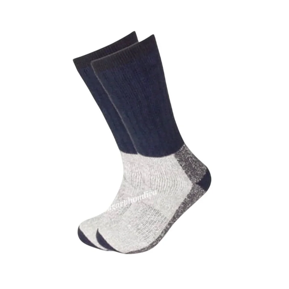 Winter Thermal Socks Merino Wool Temp Rated -25* Gray / Navy 10-13 NEW 2pk